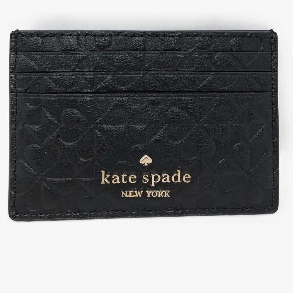 *NWT* Kate Spade Black Embossed Card Holder